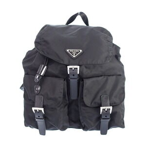 PRADA Two Pocket Tessuto Backpack Rucksack Daybag Black